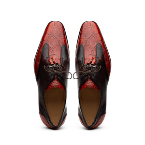 Marco Di Milano Anzio Black Cherry Alligator & Calfskin Dress Shoes - Dudes Boutique