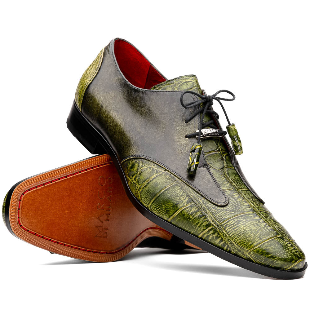 Marco Di Milano Anzio Green Alligator & Calfskin Dress Shoes - Dudes Boutique