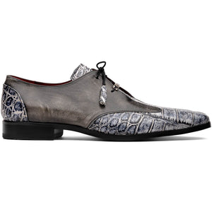 Marco Di Milano Anzio Gray Alligator & Calfskin Dress Shoes - Dudes Boutique