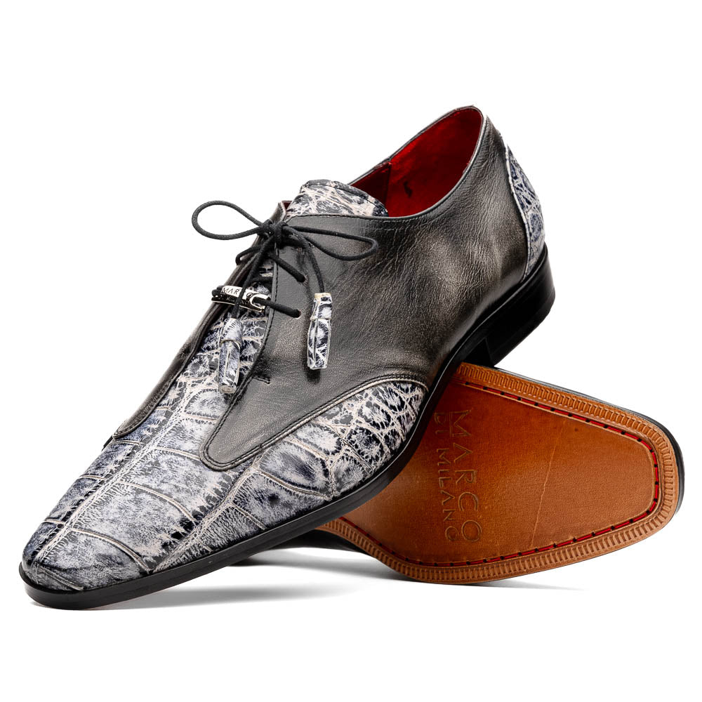 Marco Di Milano Anzio Gray Alligator & Calfskin Dress Shoes - Dudes Boutique