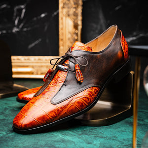 Marco Di Milano Anzio Brandy Alligator & Calfskin Dress Shoes - Dudes Boutique