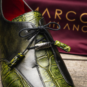 Marco Di Milano Anzio Green Alligator & Calfskin Dress Shoes - Dudes Boutique