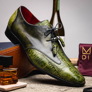 Marco Di Milano Anzio Green Alligator & Calfskin Dress Shoes - Dudes Boutique