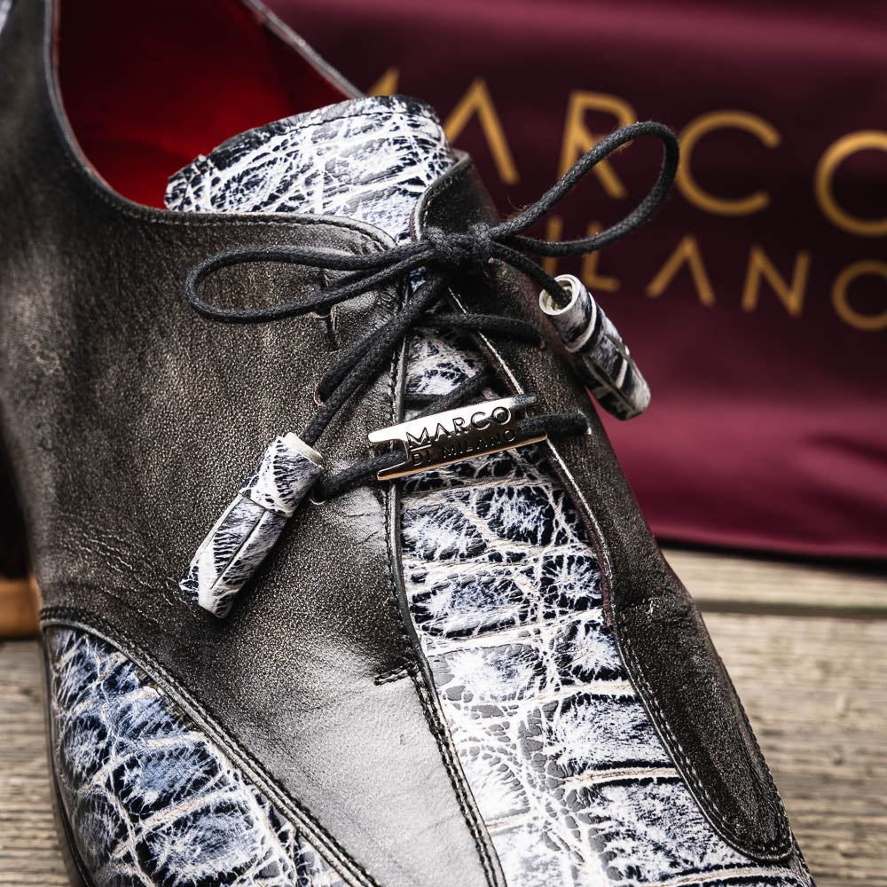 Marco Di Milano Anzio Gray Alligator & Calfskin Dress Shoes - Dudes Boutique