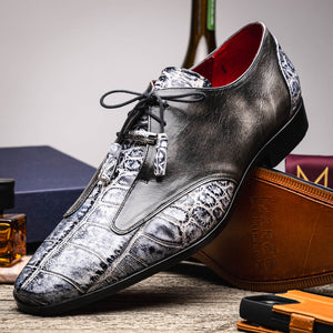 Marco Di Milano Anzio Gray Alligator & Calfskin Dress Shoes - Dudes Boutique