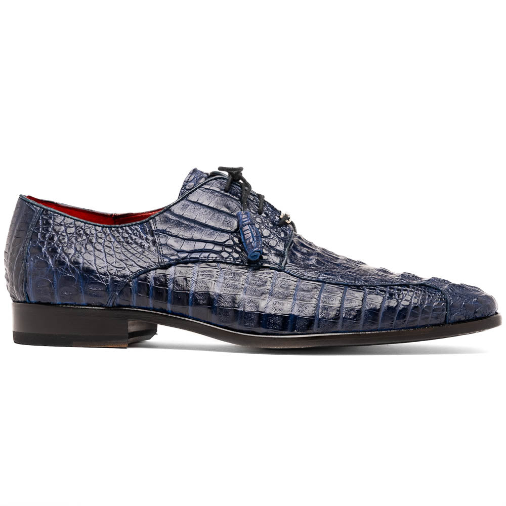 Marco Di Milano Apricena Midnight Blue Caiman Crocodile Dress Shoes - Dudes Boutique