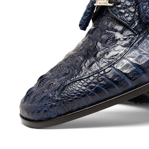 Marco Di Milano Apricena Midnight Blue Caiman Crocodile Dress Shoes - Dudes Boutique