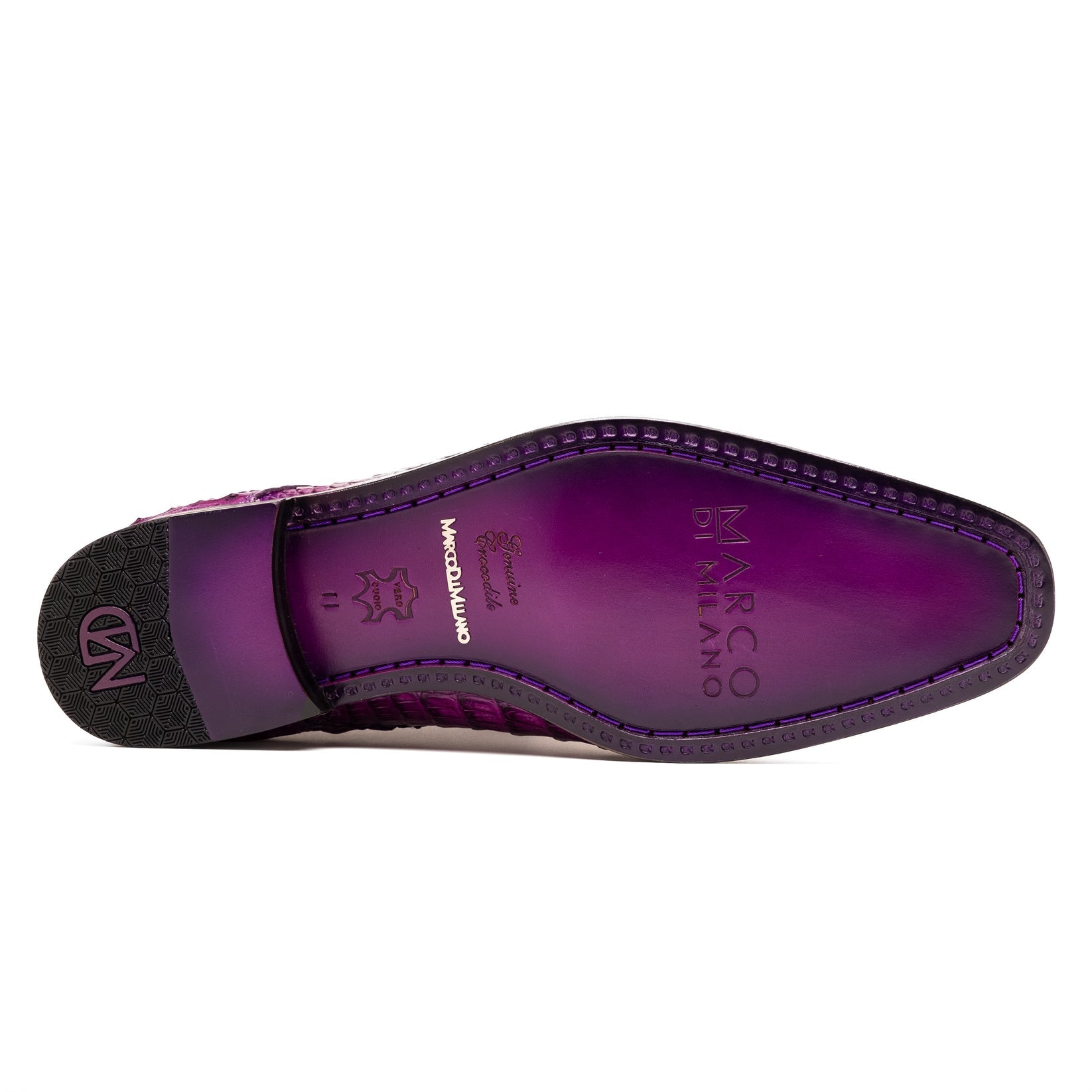 Marco Di Milano Apricena Purple Caiman Crocodile Dress Shoes