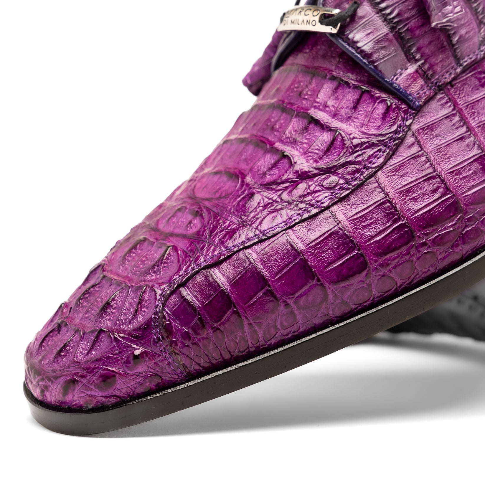 Marco Di Milano Apricena Purple Caiman Crocodile Dress Shoes