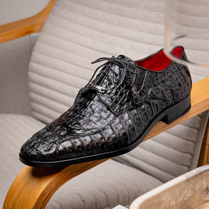 Marco Di Milano Apricena Black Caiman Crocodile Dress Shoes - Dudes Boutique