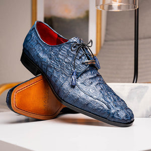 Marco Di Milano Apricena Navy Caiman Crocodile Dress Shoes - Dudes Boutique