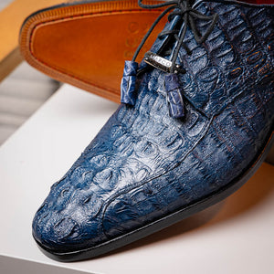 Marco Di Milano Apricena Navy Caiman Crocodile Dress Shoes - Dudes Boutique