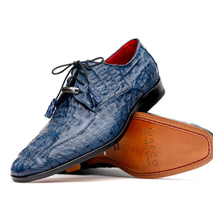 Marco Di Milano Apricena Navy Caiman Crocodile Dress Shoes - Dudes Boutique