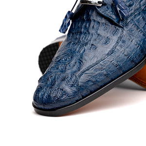 Marco Di Milano Apricena Navy Caiman Crocodile Dress Shoes - Dudes Boutique