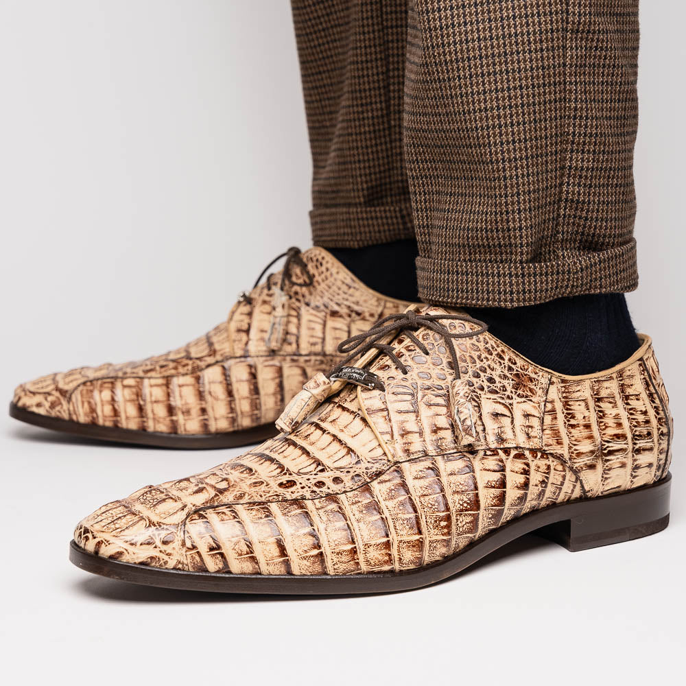 Marco Di Milano Apricena Rust Orix Caiman Crocodile Dress Shoes - Dudes Boutique