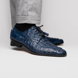 Marco Di Milano Apricena Navy Caiman Crocodile Dress Shoes - Dudes Boutique