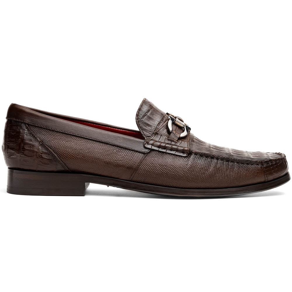 Marco Di Milano Adro Brown Caiman Crocodile / Lizard Bit Loafers - Dudes Boutique