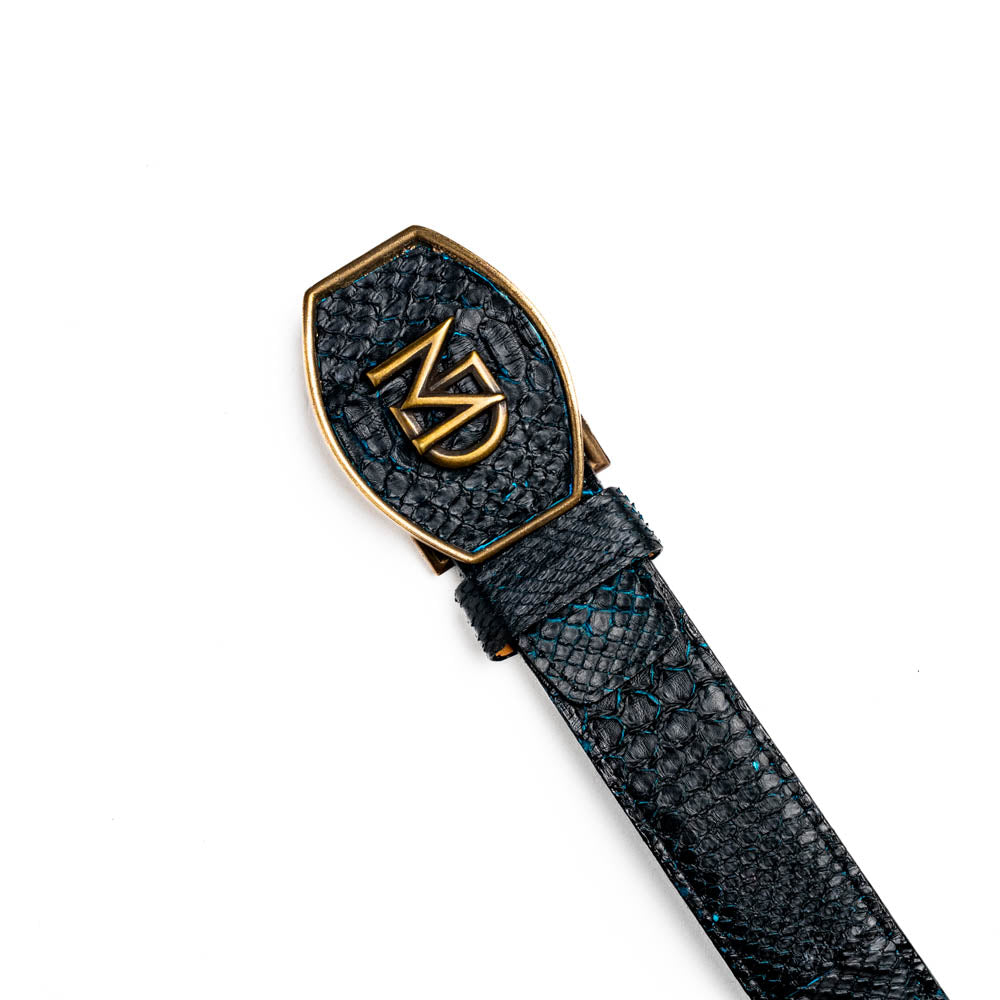 Marco Di Milano Arkansas Python Belt - Black / Blue