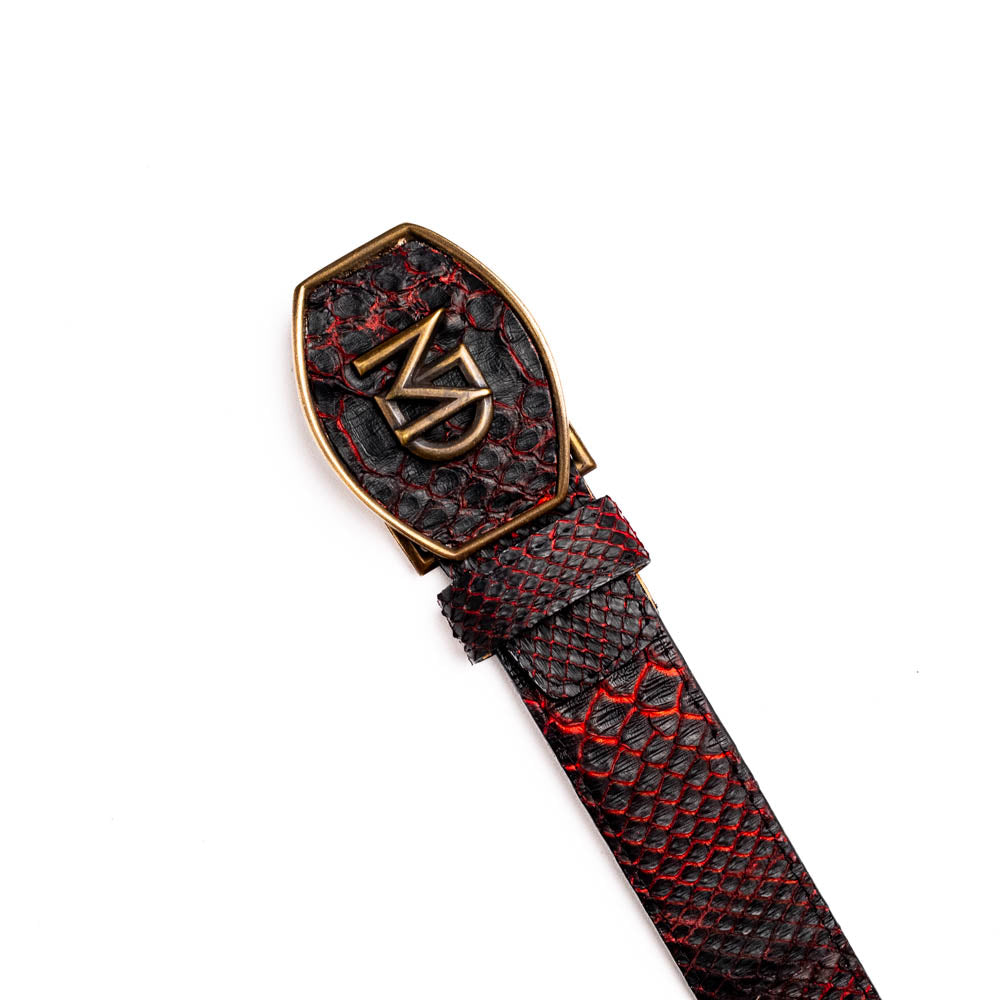 Marco Di Milano Arkansas Python Belt - BlackCherry