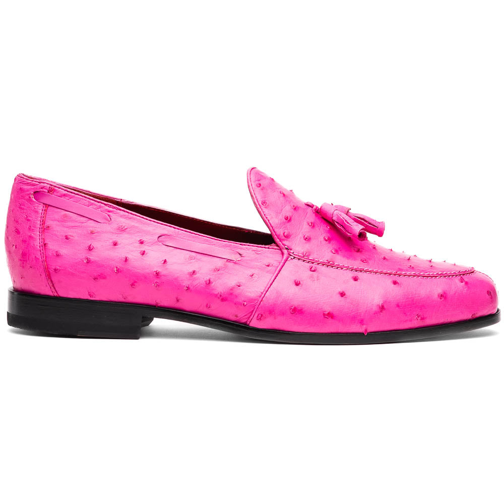 Marco Di Milano Aubiere Pink Ostrich Quill Tassel Loafers - Dudes Boutique