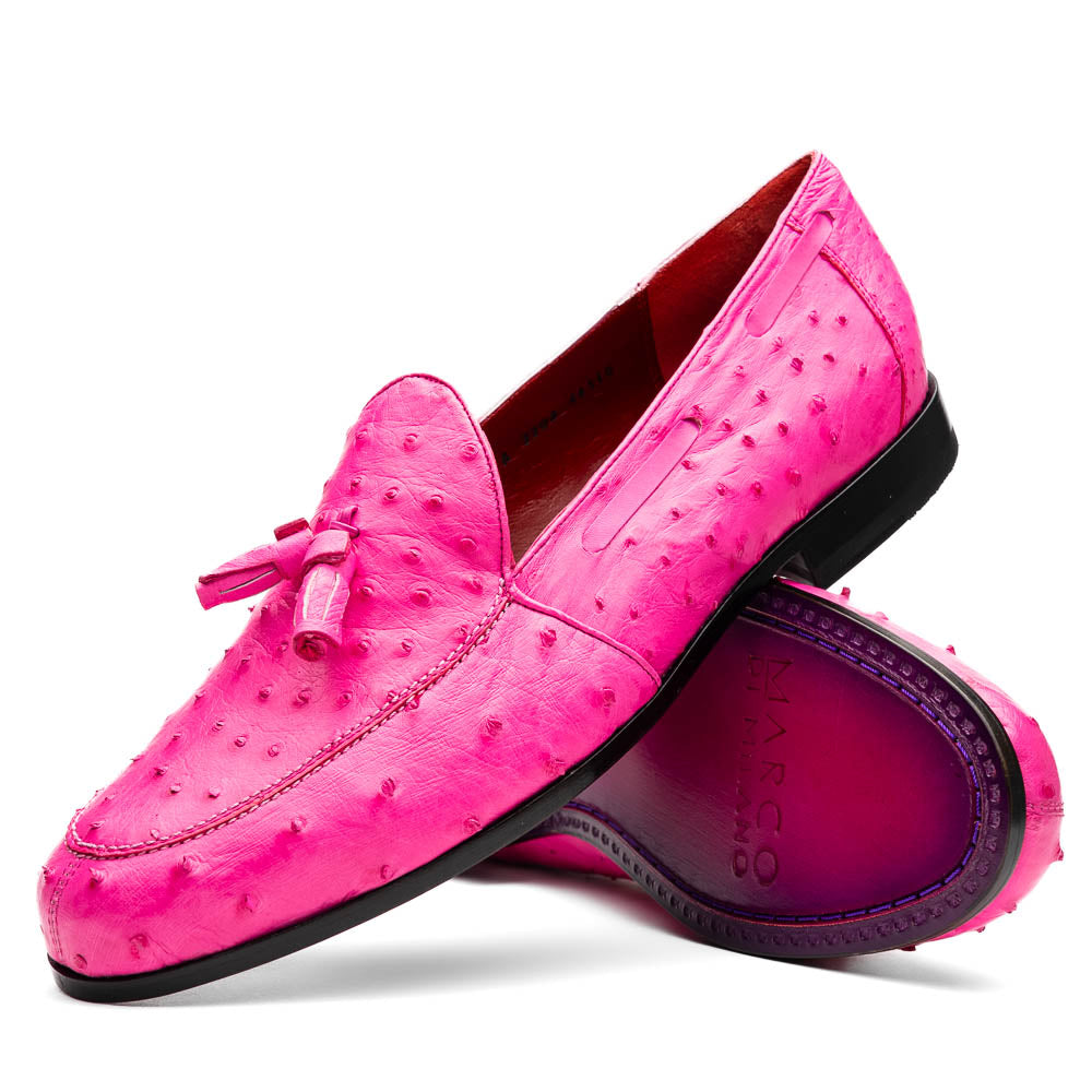 Marco Di Milano Aubiere Pink Ostrich Quill Tassel Loafers - Dudes Boutique