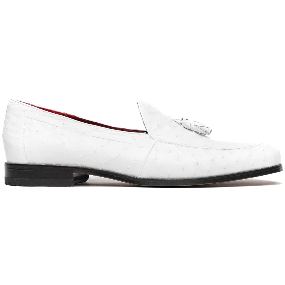 Marco Di Milano Aubiere White Ostrich Quill Tassel Loafers - Dudes Boutique