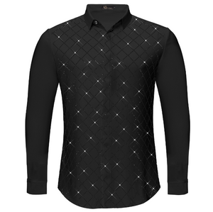 Electric Aura Button-Up Shirt BLACK/BLACK - Dudes Boutique