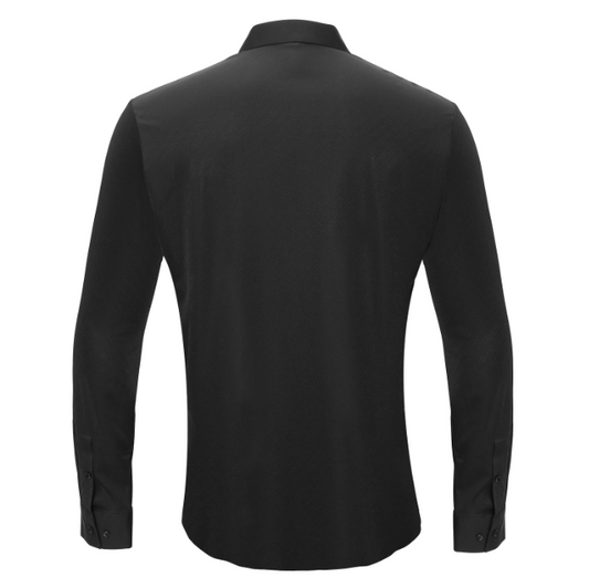 Charismatic Pulse Button-Up Shirt BLACK - Dudes Boutique