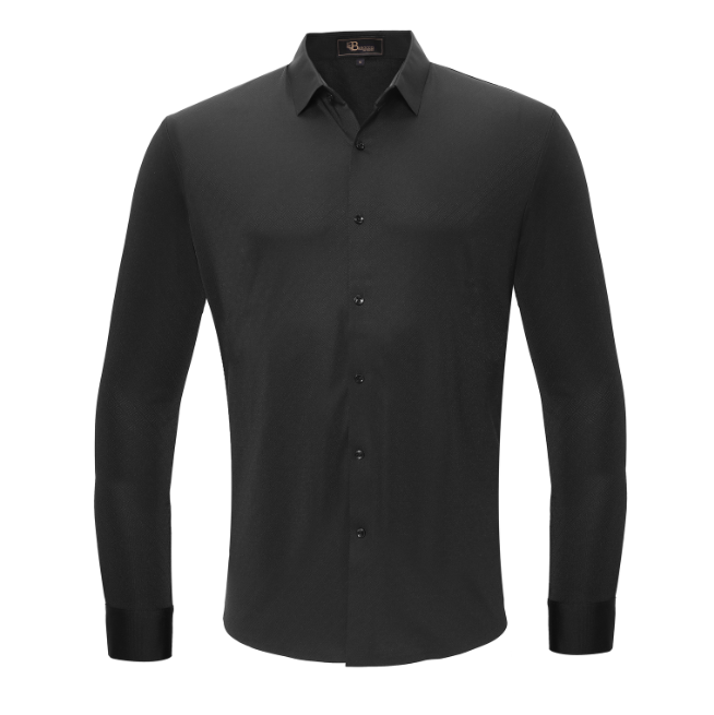 Charismatic Pulse Button-Up Shirt BLACK - Dudes Boutique