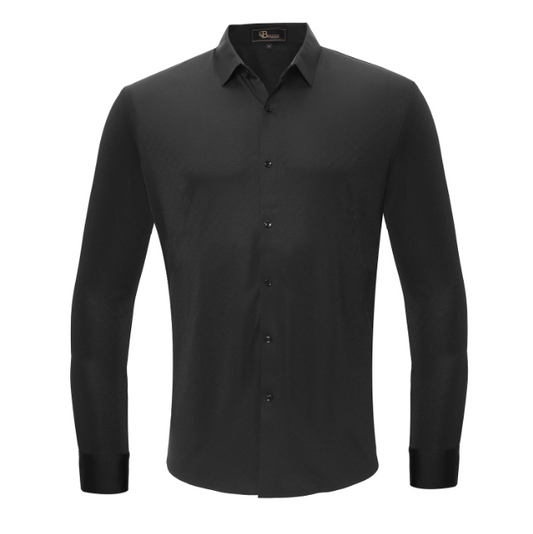 Charismatic Pulse Button-Up Shirt BLACK - Dudes Boutique