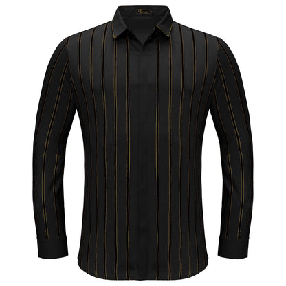 Boss Authority Button-Up Shirt BLACK - Dudes Boutique