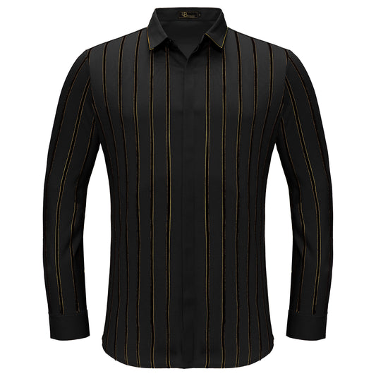 Boss Authority Button-Up Shirt BLACK - Dudes Boutique