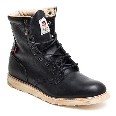 Gorilla USA Black Leather Lace Up High Top Boots - Dudes Boutique