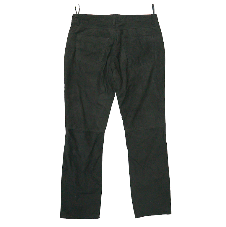 Kashani Men's Black Suede Straight Cut Pants - Dudes Boutique