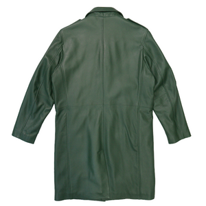 Kashani Forest Green Lambskin Trench Coat - Dudes Boutique