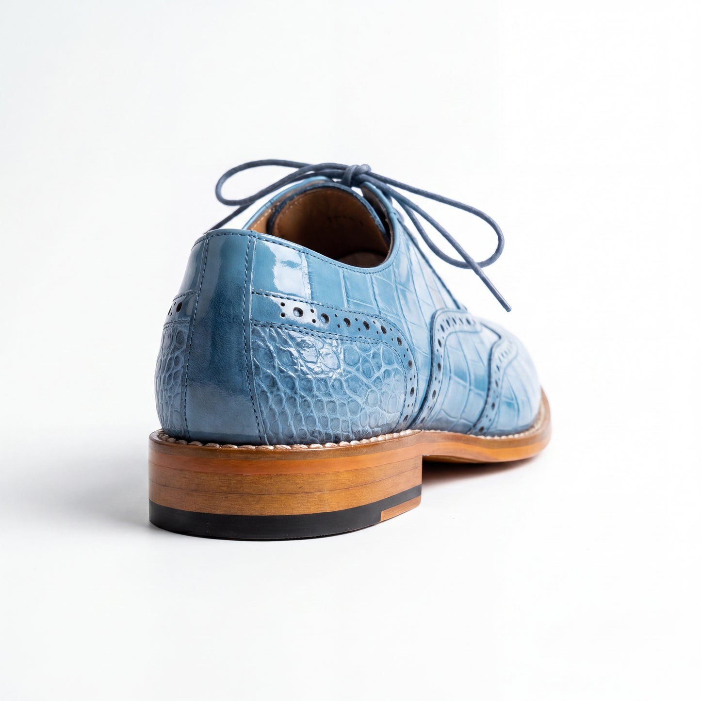 Giovanni Terence Light Blue Embossed Crocodile Dress Shoes
