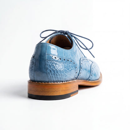 Giovanni Terence Light Blue Embossed Crocodile Dress Shoes