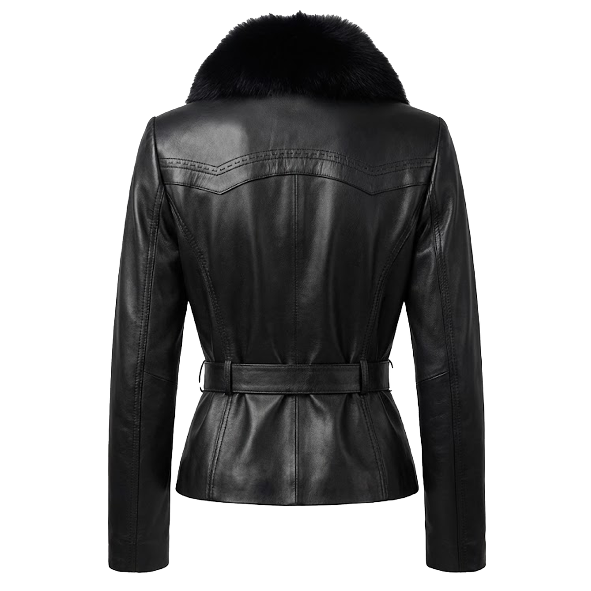 Kashani 6132 black ladies lambskin leather jacket