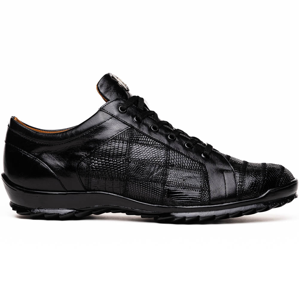 Marco Di Milano Bari Black Lizard Patchwork Leather Sneakers - Dudes Boutique