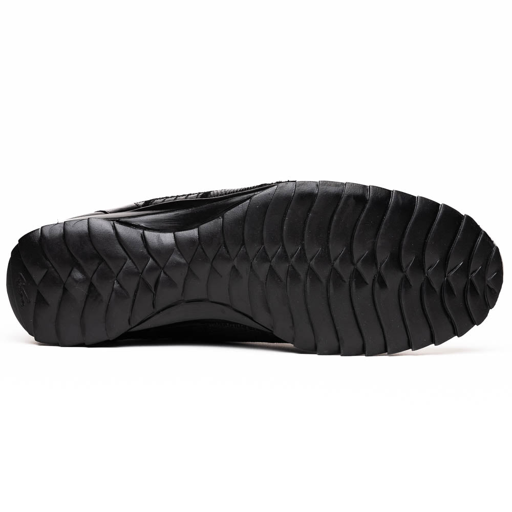 Marco Di Milano Bari Black Lizard Patchwork Leather Sneakers - Dudes Boutique