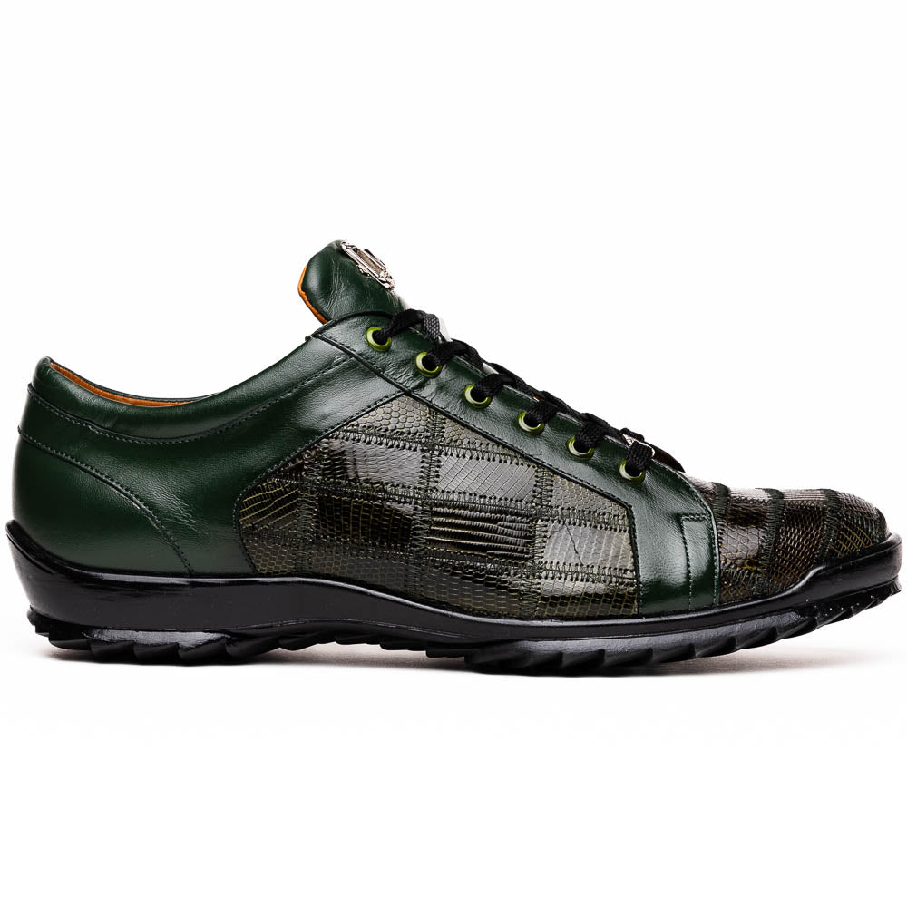 Marco Di Milano Bari Green Lizard Patchwork Leather Sneakers - Dudes Boutique