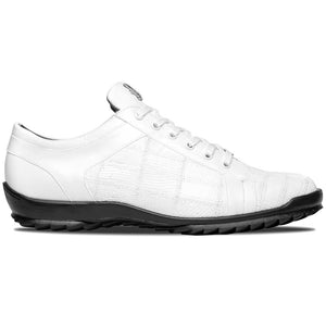 Marco Di Milano Bari White Lizard Patchwork Leather Sneakers - Dudes Boutique