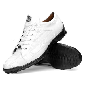 Marco Di Milano Bari White Lizard Patchwork Leather Sneakers - Dudes Boutique