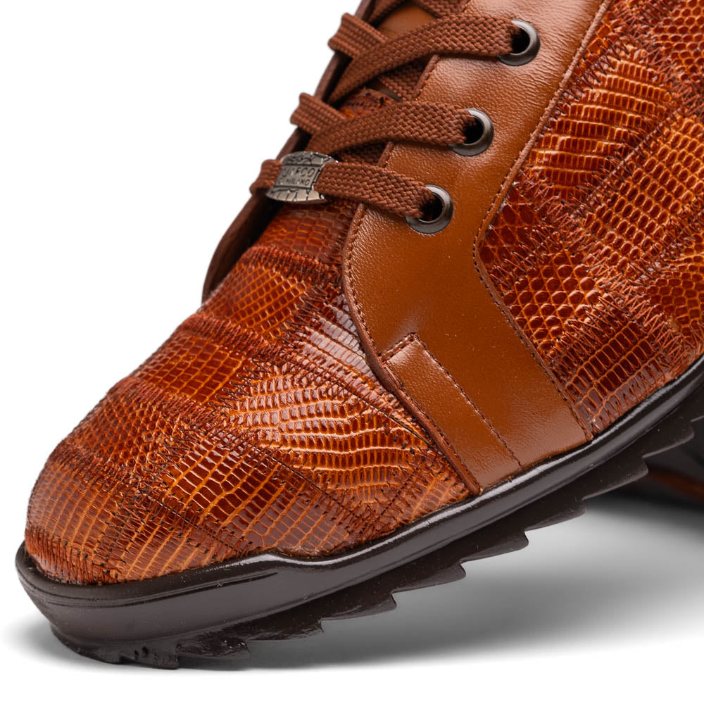 Marco Di Milano Bari Cognac Lizard Patchwork Leather Sneakers - Dudes Boutique