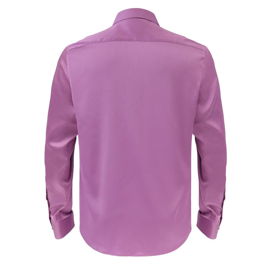 Barocco Luxe Satin Stretch Shirt PURPLE
