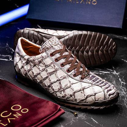 Marco Di Milano Batistini Newspaper piarurcu fish and ostrich leg sneakers