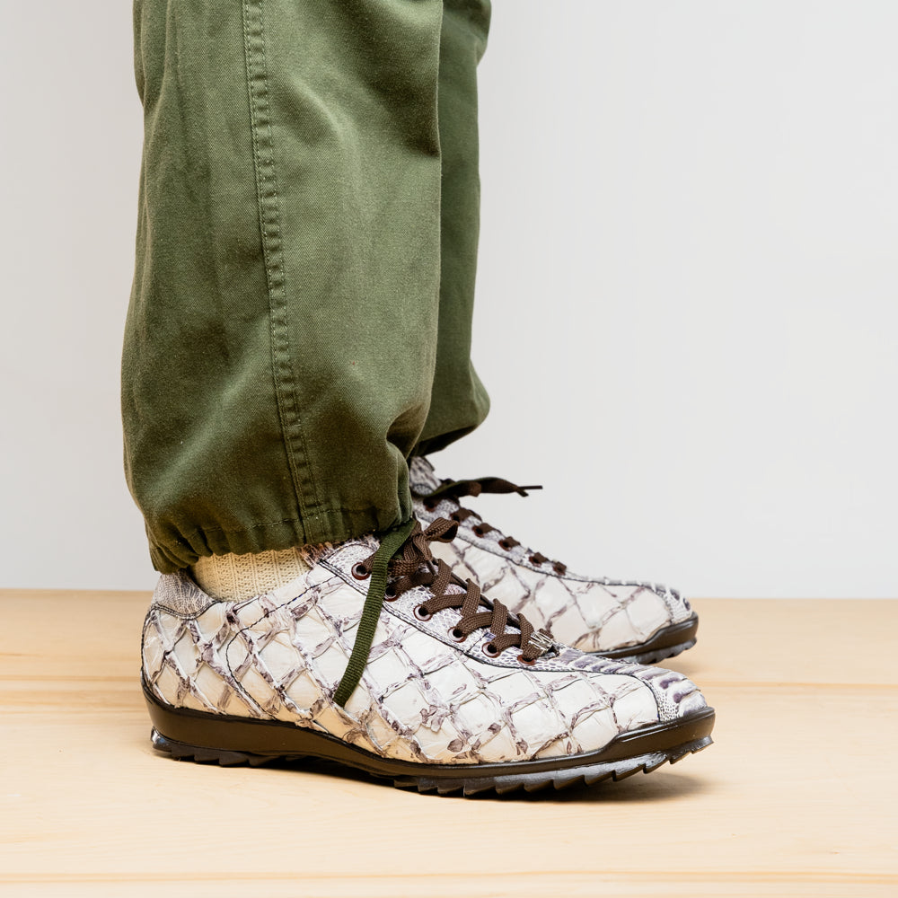 Marco Di Milano Batistini Newspaper piarurcu fish and ostrich leg sneakers