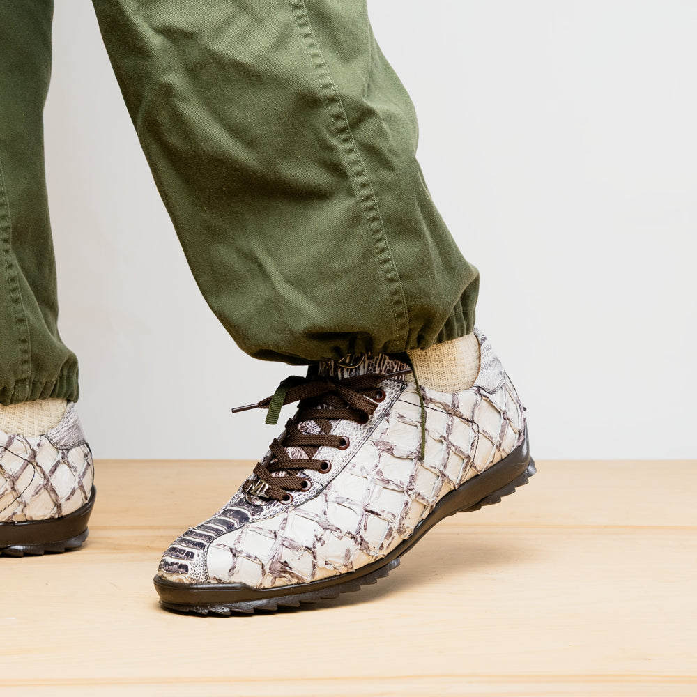 Marco Di Milano Batistini Newspaper piarurcu fish and ostrich leg sneakers