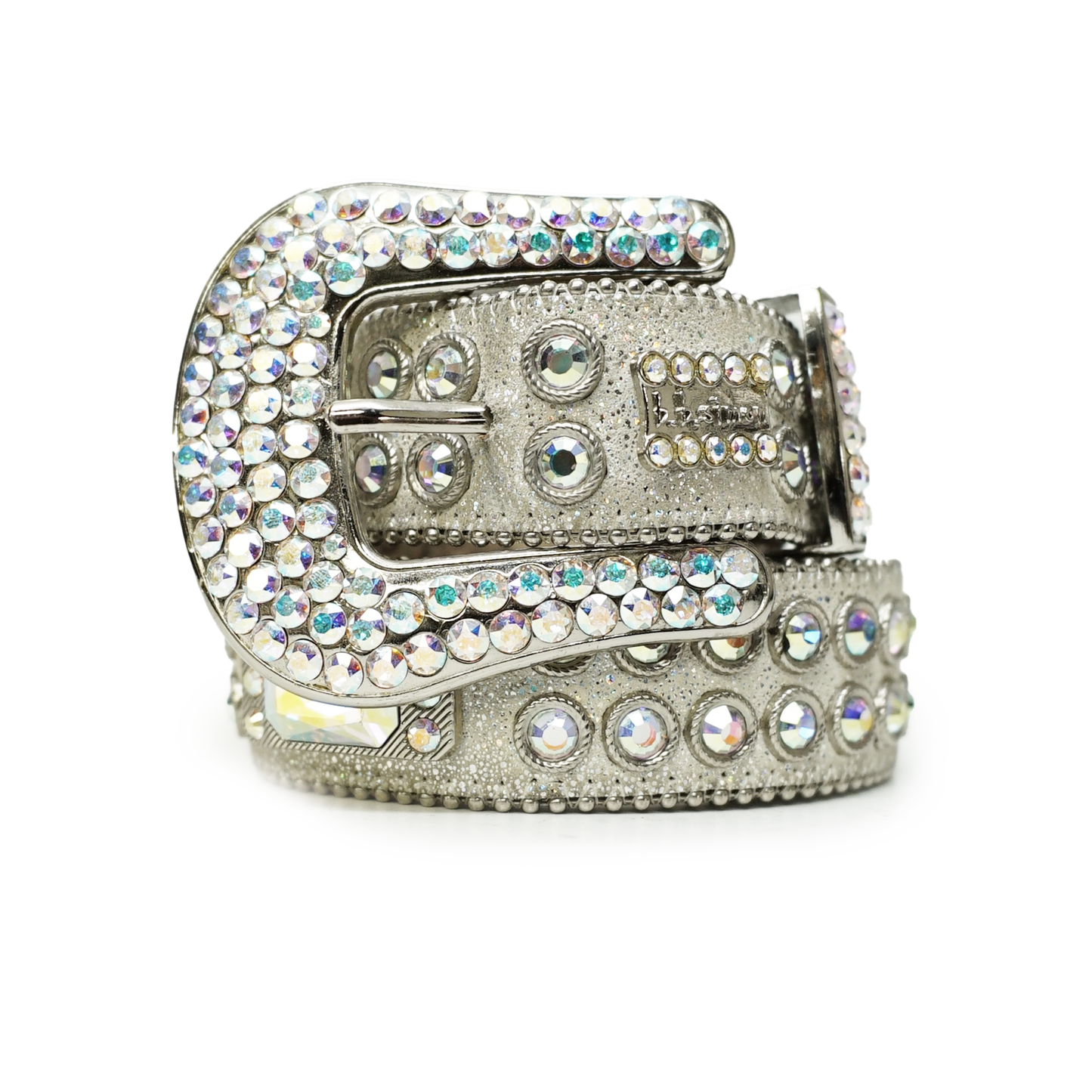 b.b. Simon Glitter Iridescent Block Crystal Belt