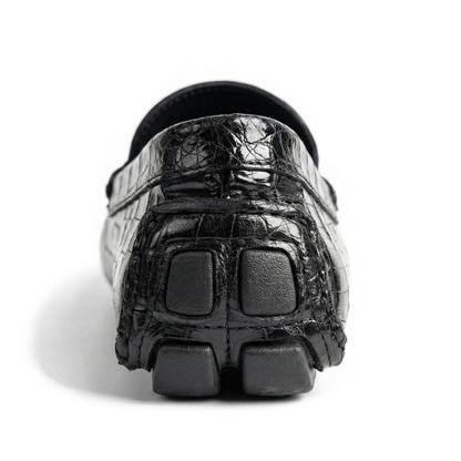 Calzoleria Toscana Black Belly Crocodile Loafers